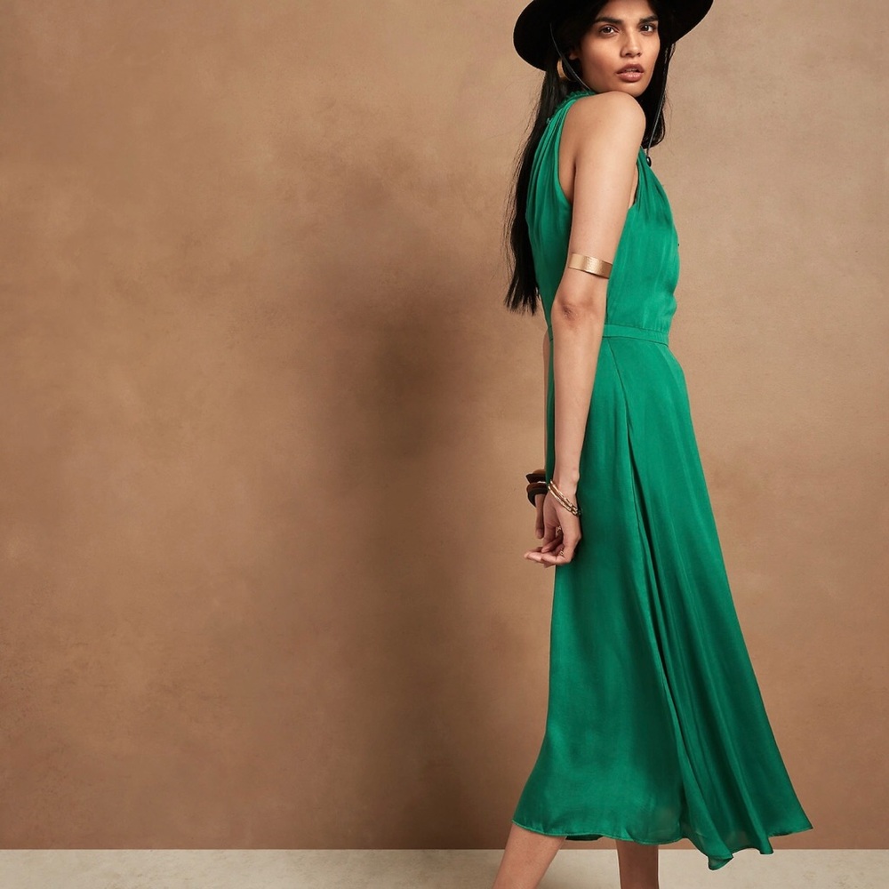 Banana Republic soft satin midi dress NWT